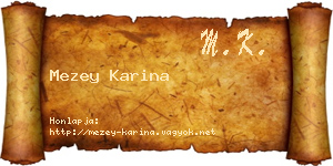 Mezey Karina névjegykártya